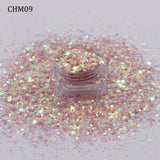 10g/Bag New Arirval Mixed Hexagon Glitter Iridescent Flakes Slice Sparkly Chunky Manicure Nail Art Decoration Accessories