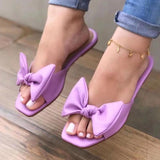 Vipkoala Leisure Big Bow Slides for Women Large Size Summer Shoes Woman Outside Wear Candy Color Plus Size Vacation Ladies Slippers