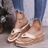 Vipkoala New Flat Wedges Sandals Slippers Female Casual Platform Flip Flops Fashion Comfortable Outdoor Beach Slides Women Summer