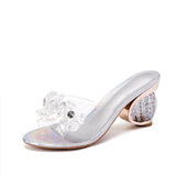 Vipkoala Comemore Summer Women Slippers Crystal Transparent Jelly Sandals Pumps Elegant High Heels Ladies Party Female Women's Shoes