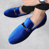 Vipkoala New Luxury Designer Fashion Pointed Black Blue Red Velvet Shoes Men Casual Loafers Formal Dress Footwear Sapatos Tenis Masculino