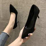 Vipkoala Woman Pumps New High Heels Stiletto Pump Single Shoes Female Office Shoes Ladies Black Pointed Toe Sexy Party Wedding Shoes