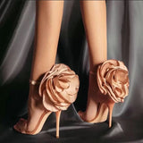 Vipkoala Flower Shoes Woman Rose Flower Pumps High Heel Sandals Shoes Evening Nightclub High Heels Shoes Sexy Ladies Stiletto Pumps