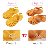 Vipkoala Children Sandals Girls Boys Soft Princess Shoes Candy Jelly Beach Roman Slippers Outdoor PVC Hollow Out Kids Shoes