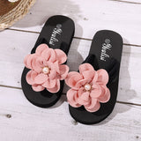 Vipkoala Summer Beach Shoes for Women New Fashion Flower Women's Wedges Slippers Roman Ladies Casual Flip Flops Female Flat Slides