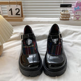 Vipkoala Platform Heels Mary Jane Shoes Simple Lolita Shoes Black Platform Shoes Student College Sweet Medium Heel Women's Single Shoes