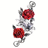 2 Rose Patterned Tattoo Stickers Waterproof And Sweat Resistant Long Lasting Semi Permanent