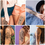 400+ Stylish Styles (64 Sheets) Realistic Temporary Tattoos For Women, Long Lasting Semi Permanent Tattoo, Waterproof Large Flowers Rose Hand Tattoos Stickers And Fake Tattoos For Adults Girls