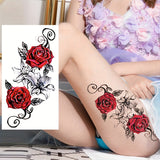 2 Rose Patterned Tattoo Stickers Waterproof And Sweat Resistant Long Lasting Semi Permanent