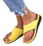 Vipkoala Women's shoes artificial leather Comfortable Platform wedge soft sandals big toe orthopedic corrector slippers 34-43