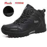 Vipkoala  Men Boots Winter With Plush Warm Snow Boots Casual Men Winter Boots Work Shoes Men Footwear Fashion Ankle Boots 39-47