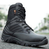 Vipkoala Military Tactical Mens Boots Special Force Leather Waterproof Desert Combat Ankle Boot Army Work Shoes Plus Size 39-47