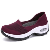 Vipkoala Women Sneakers Slip-On Spring Summer Cushioning Sports Shoes for Female Wine Red Comfortable Women's Loafers Flats