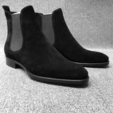 Vipkoala Men Chelsea Boots Black Brown Velvet High Ankle Dress Shoes Men Walking Shoes Wear Resistant Chelsea Dress Boots Botas de Hombre