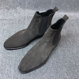 Vipkoala Men Chelsea Boots Black Brown Velvet High Ankle Dress Shoes Men Walking Shoes Wear Resistant Chelsea Dress Boots Botas de Hombre