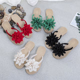 Vipkoala Women Flip Flops Casual Flower Slippers Ladies Slip On Flat Shoes Female Fashion Non Slip Slides Beach Sandals New