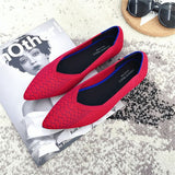 Vipkoala  Women's Flat Shoes Ballet Shoes Breathable Knit Pointed Shoes Moccasin Mixed Color Women's Soft Shoes Women Zapatos De