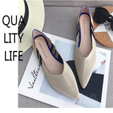 Vipkoala Pointed Toe flats Ladies flat Shoes Ballet  Breathable Knit Mocasines De Mujer Gestante Bailarinas De Mujer Loafers autumn