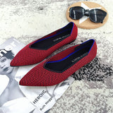 Vipkoala Pointed Toe flats Ladies flat Shoes Ballet  Breathable Knit Mocasines De Mujer Gestante Bailarinas De Mujer Loafers autumn