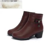 Vipkoala Genuine Leather women boots winter thick wool lined genuine Leather women snow boots large size women winter shoes Boot Outfit