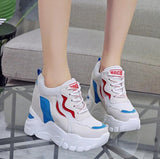 White Trendy Shoes Women High Top Sneakers Women Platform Ankle Boots Basket Femme Chaussures Femmes Height Increase Shoes