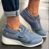 Wedges Shoes Woman Sneakers Zipper Platform Trainers Women Shoes Casual Lace-Up Tenis Feminino Zapatos De Mujer Womens Sneakers