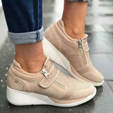 Wedges Shoes Woman Sneakers Zipper Platform Trainers Women Shoes Casual Lace-Up Tenis Feminino Zapatos De Mujer Womens Sneakers