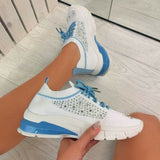 Vipkoala Ladies Flat Shoes Knitting Vulcanized Shoes For Women Light Sneakers Lace Up Breathable Casual Mesh Fashion Female Footwear