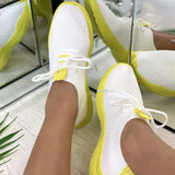 Vipkoala Ladies Flat Shoes Knitting Vulcanized Shoes For Women Light Sneakers Lace Up Breathable Casual Mesh Fashion Female Footwear