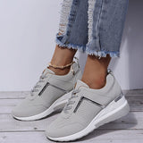 Vipkoala New Women Sneakers Lace-Up Wedge Sports Shoes Women's Vulcanized Shoes Casual Platform Ladies Sneakers Comfy Females Shoes