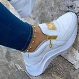 Vipkoala New Women Sneakers Lace-Up Wedge Sports Shoes Women's Vulcanized Shoes Casual Platform Ladies Sneakers Comfy Females Shoes