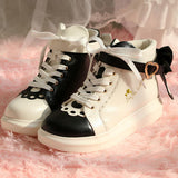 Vipkoala Lolita Shoes Women Sneakers Sweet Kawaii Pink Fashion Student High Top Sports White Platform Cute College Loli Running