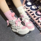 Vipkoala Lolita Shoes Women Sneakers Sweet Kawaii Pink Fashion Student High Top Sports White Platform Cute College Loli Running