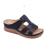 Vipkoala Summer Women Wedge Sandals Premium Orthopedic Open Toe Sandals Vintage Anti-Slip Leather Casual Female Platform Retro Shoes