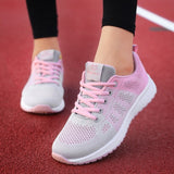 Sneakers Women Shoes Flats Casual Ladies Shoe Woman Lace-Up Mesh Light Breathable Female zapatillas de deporte para mujer