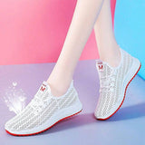 Vipkoala Women's Shoes Summer Woven Sports Shoes Fashion Casual Shoe Breathable Mesh Coconut Shoes All-match for Women Sneakers