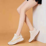 Vipkoala Women's Shoes Summer Woven Sports Shoes Fashion Casual Shoe Breathable Mesh Coconut Shoes All-match for Women Sneakers