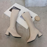 Boots Flat Platform Boots-women Women's Rubber Shoes Rain Sexy Thigh High Heels High Sexy Luxury Designer Round Toe Booties