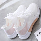 Vipkoala Women's Shoes Spring White New Breathable Sports Mesh Versatile Summer  Hollow Walking Flying Woven No-slip Ladies Sneakers