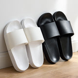 Summer Home Men Slippers Simple Solid Lovers Plarform Shoes Non-slip Indoor Bathroom Soft Sole Women Slides Flip Flops