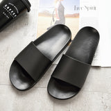 Summer Home Men Slippers Simple Solid Lovers Plarform Shoes Non-slip Indoor Bathroom Soft Sole Women Slides Flip Flops