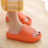 Summer Home Men Slippers Simple Solid Lovers Plarform Shoes Non-slip Indoor Bathroom Soft Sole Women Slides Flip Flops