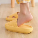 Summer Home Men Slippers Simple Solid Lovers Plarform Shoes Non-slip Indoor Bathroom Soft Sole Women Slides Flip Flops