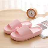 Summer Home Men Slippers Simple Solid Lovers Plarform Shoes Non-slip Indoor Bathroom Soft Sole Women Slides Flip Flops