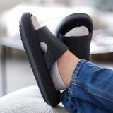 Summer Home Men Slippers Simple Solid Lovers Plarform Shoes Non-slip Indoor Bathroom Soft Sole Women Slides Flip Flops