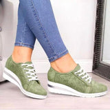 Green women shoes fashion breathable platform wedge shoes sneakers women plus size casual shoes woman zapatos de mujer