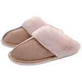 Vipkoala women Plush Warm Home Flat Slippers Lightweight Soft Comfortable Winter Slippers Women's Cotton Shoes Indoor Plush Slippers