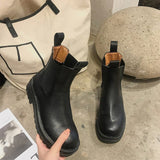 Vipkoala Women Ankle Boots PU Leather Woman Shoes Brand Designer Chelsea Boot Female Platform Slip On Short Boot Lady Fashion Shoe Autumn