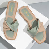 Vipkoala Summer Women Slippers Slip On Slides Fashion Kink color matching Woman High Quality Shoes Ladies Hot flat Sandals