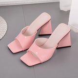 Vipkoala Women Summer Sandals Slippers Strange Heels Mules Women High-heeled Slippers Ladies Slip on Party Nightclub Slippers